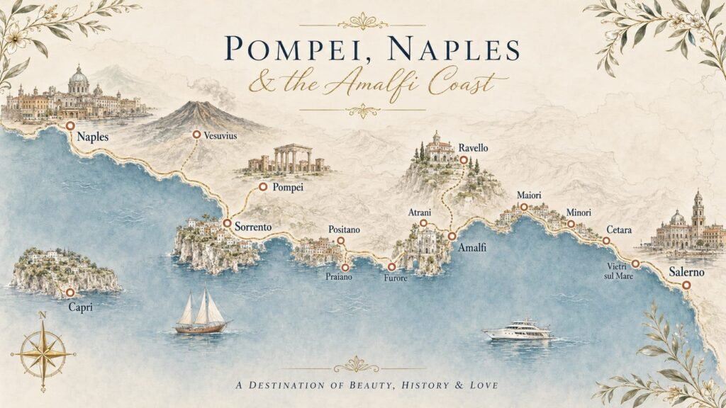 Historic streets and architecture near Pompei